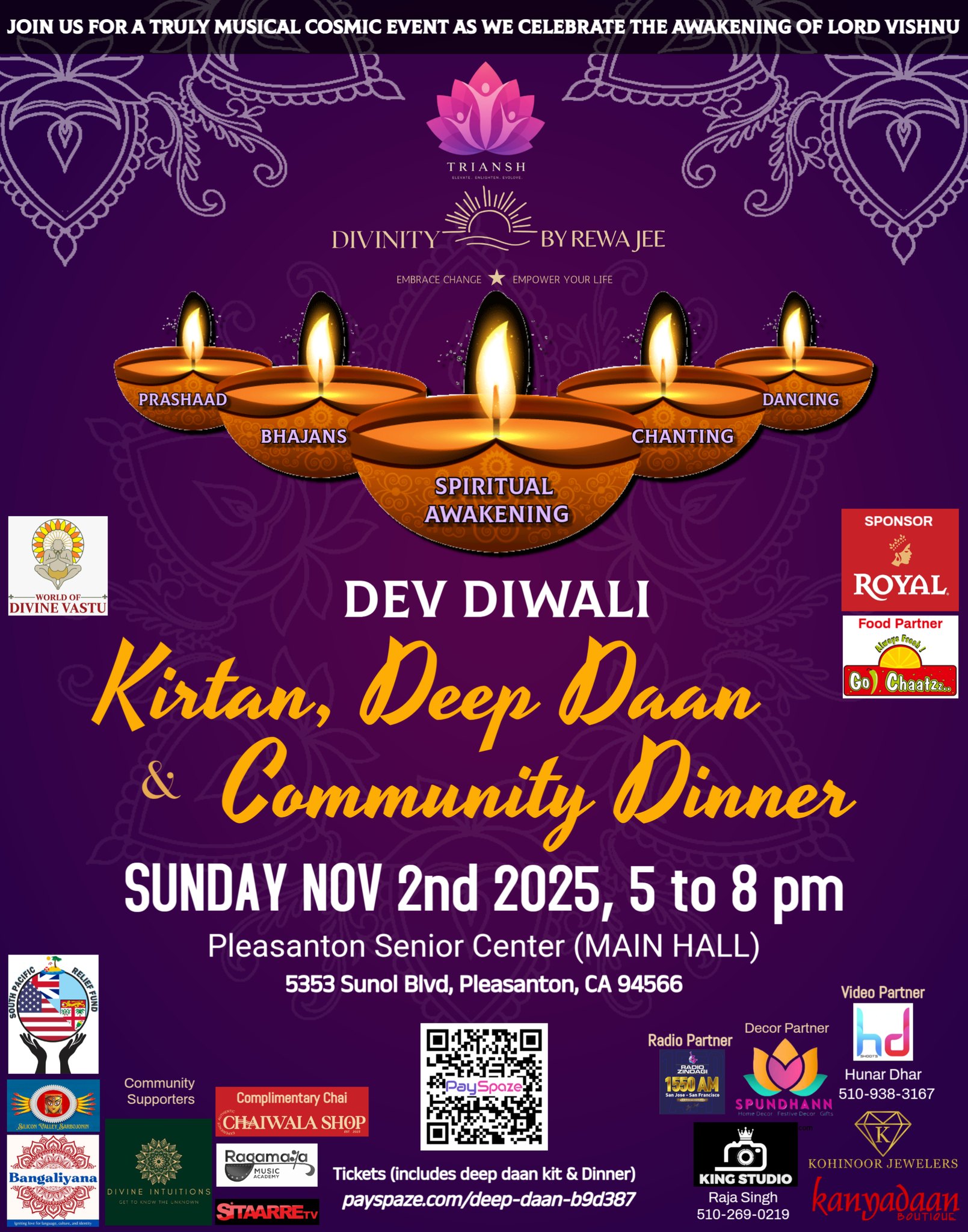 Kirtan, Deep Daan and Community Dinner
